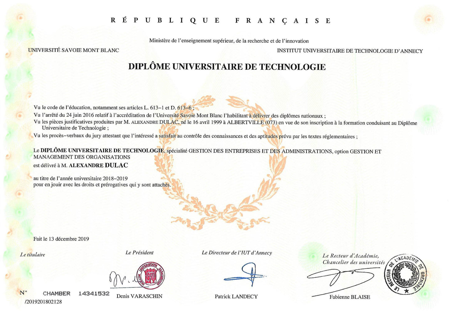 DUT GEA degree