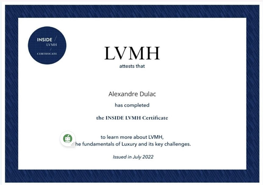 INSIDE LVMH Certificate